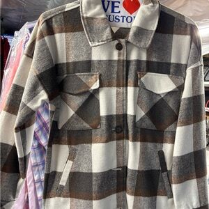 Plaid Button-Up Jacket